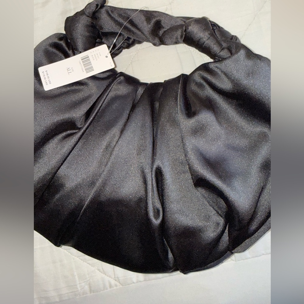 Anthropologie Slouchy Satin Handbag Black NWT - Picture 3 of 8